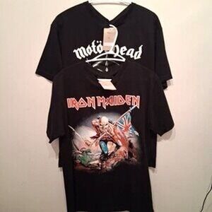 Iron Maiden & Motörhead Band T-Shirts Lot | Men's Medium | Metal Rock Tees
